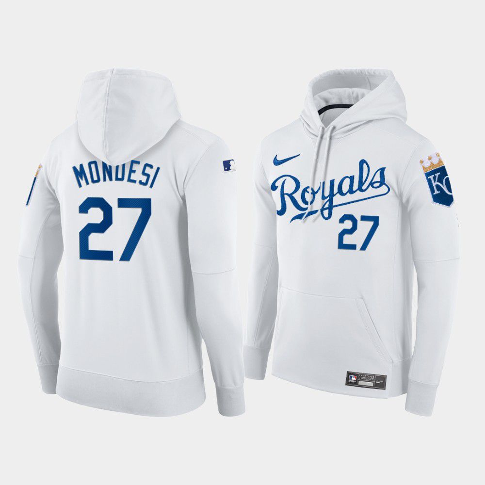 Men Kansas City Royals #27 Mondesi white home hoodie 2021 MLB Nike Jerseys->customized mlb jersey->Custom Jersey